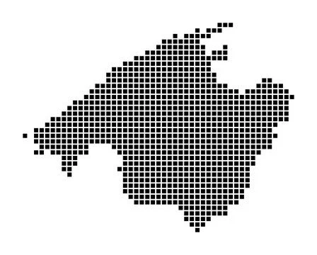 Majorca map. Map of Majorca in dotted style. Borders of the island filled w.. Illustrazione stock