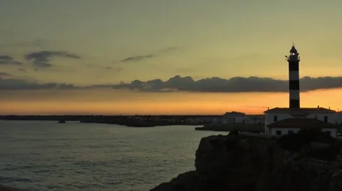 Majorca, Portocolom, lighthouse Stock Footage 61034516