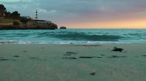 Majorca, Portocolom, lighthouse Stock Footage 61034528
