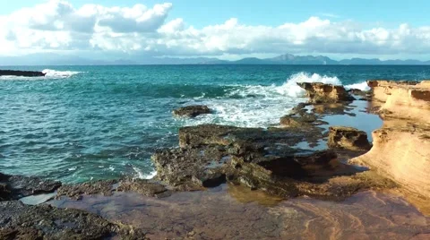 Majorca, sandstone coast Stock Footage 61034463