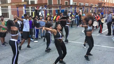 Majorette dance performance in Harlem Stock Footage 195947406