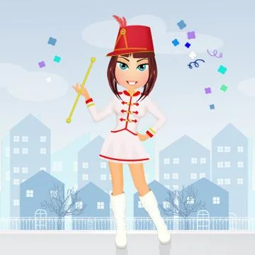 Majorette parade Illustrazione stock