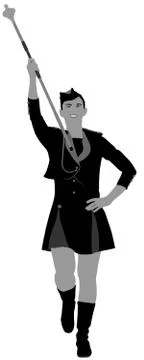 Majorette performing vector. Beautiful dancer girl on the carnival Illustrazione stock