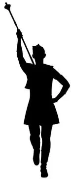 Majorette performing vector silhouette illustration. Beautiful dancer girl 스톡 일러스트