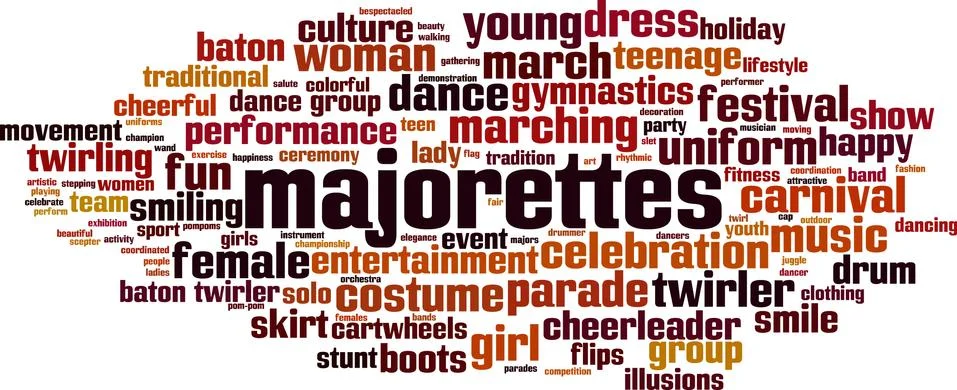 Majorettes word cloud Illustrazione stock