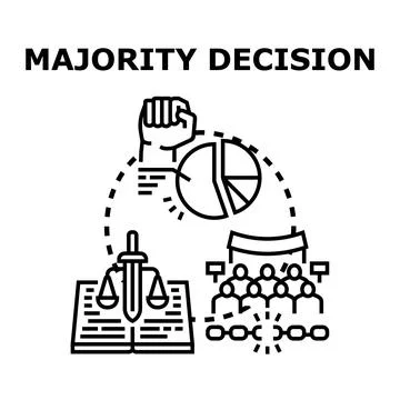 Majority decision making process with public opinion Stock Illustration