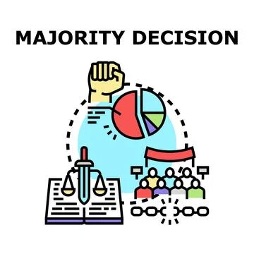 Majority decision making process with public opinion Stock Illustration