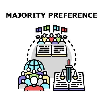 Majority preference choosing democratic government law system Stock Illustration