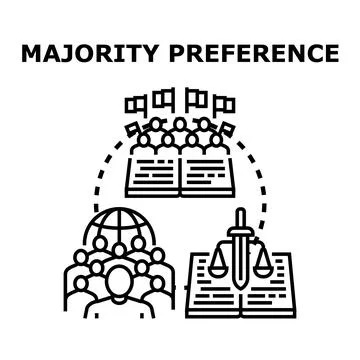 Majority preference choosing democratic government law system Stock Illustration