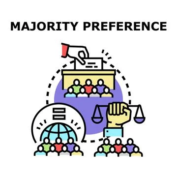 Majority preference voting for democratic choice and justice Ilustración de archivo