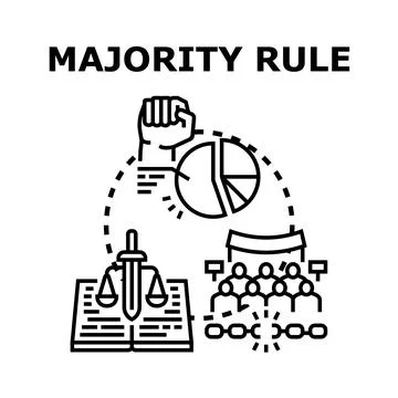 Majority rule concept with justice, voting, and freedom Ilustración de archivo