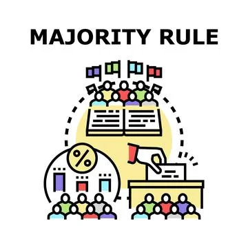 Majority rule concept representing public opinion and voting Stock Illustration