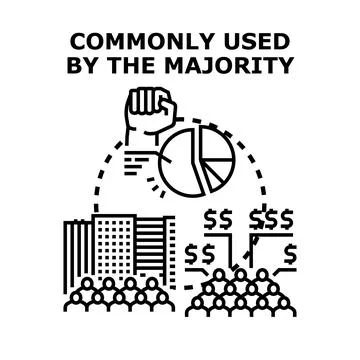 Majority usage trend concept, people electing common choice Illustrazione stock
