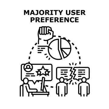 Majority user preference choosing review feedback concept Stock Illustration