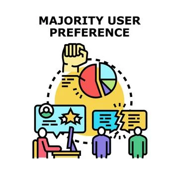 Majority user preference choosing review feedback concept Stock Illustration