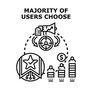 Majority of users choosing best product service Stock Illustration