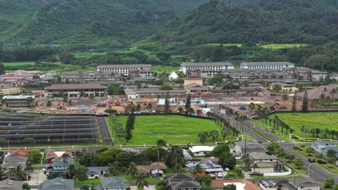 Makai Front Athletic Field Of Brigham Young University–Hawaii In Laie, Hawaii Stock Footage 336809992
