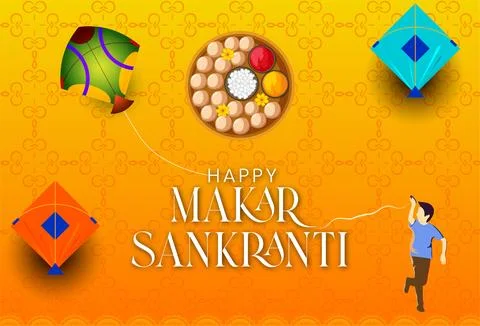 Makar Sankranti. Vector flyer poster banner. Stock Illustration