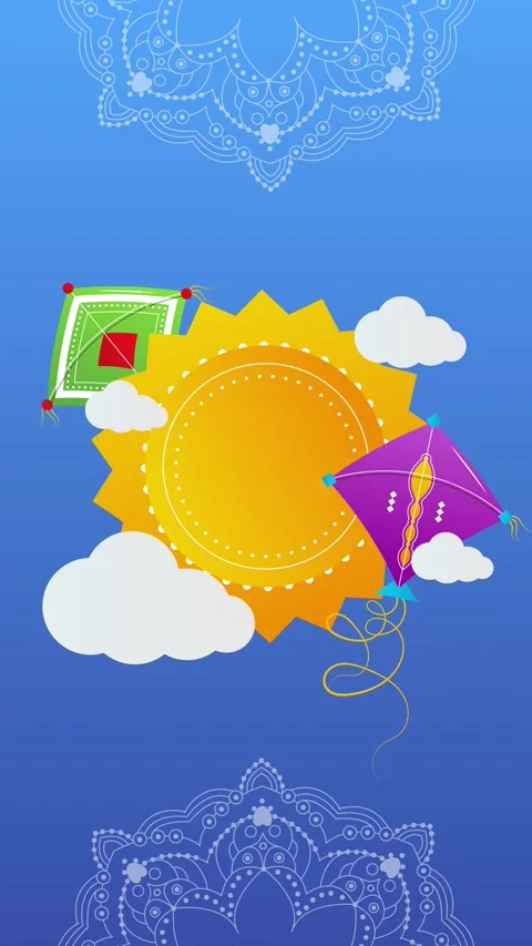 Makar Sankranti vertical animated background. Stock Footage 309538490