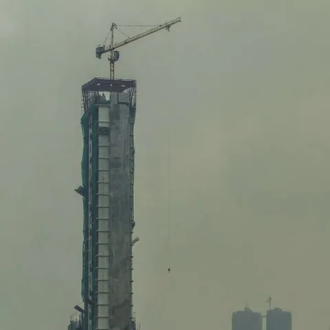 Makati: Building Construction with Clouds Stock Footage 69676852