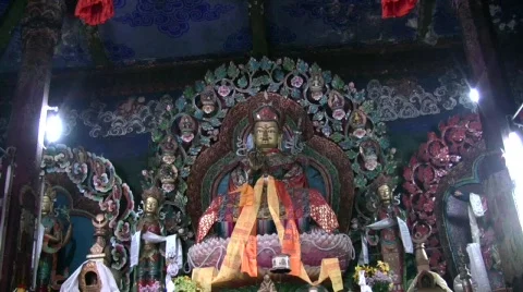 Makdhog Buddhist Monastery - Buddha Stock Footage 376215
