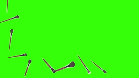 Make-up accessories brushes animation green screen Video stock 260677365