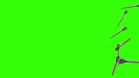Make-up accessories brushes animation green screen Stock Footage 260677376