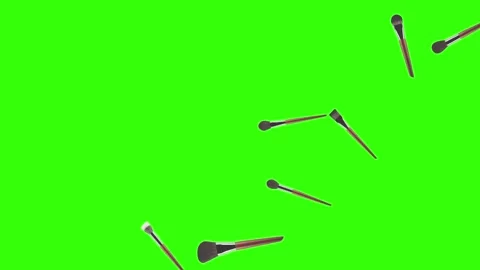 Make-up accessories brushes animation green screen Video stock 260677393