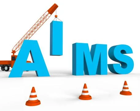 Make Aims Represents Purpose Building And Goals 3d Rendering Ilustración de archivo