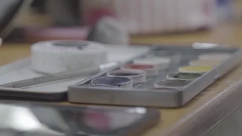 Make-up and accessories for make-up, professional and colored, powders and brus 動画素材 132465354