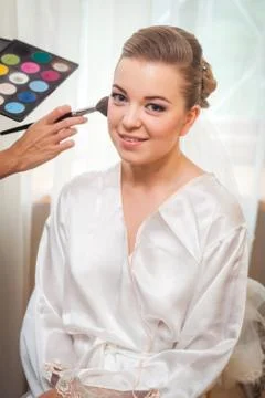 Make-up and bride Stock Photos