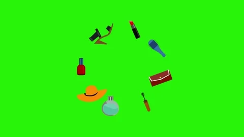 Make up and care utensils animation, on ... | Stock Video | Pond5