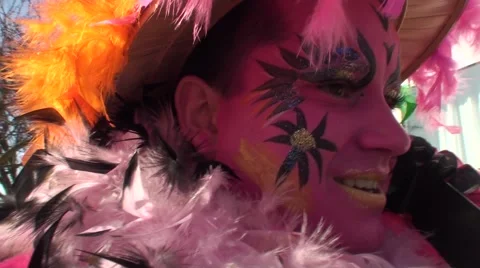 Make-up and colors for the dunkerque carnival Stock Footage 52639862