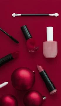 Make-up and cosmetics product set for beauty brand Christmas sale promotion,  Stock Photos