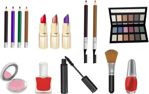 Make up and cosmetics vector illustration Illustrazione stock
