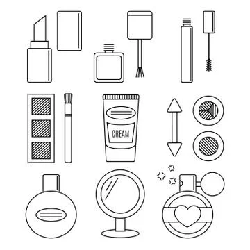 Make up and cosmetics vector set. Stock Illustration