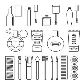 Make up and cosmetics vector set. Stock Illustration