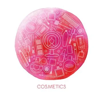 Make up and cosmetics vector set. Stock Illustration