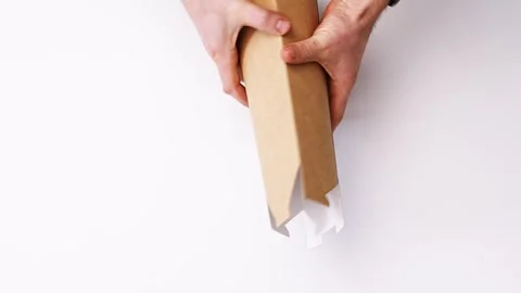 Make aroma diffusers from alcohol and essential oils with kraft paper packaging Stock Footage 304497138