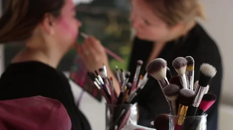 Make up artist - brushes Stock Footage 46593943