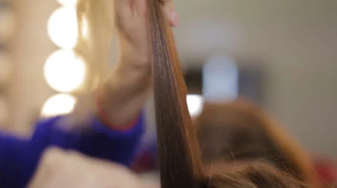 Make-up artist doing make up for beautiful bride Stock Footage 68532561