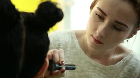 Make-up artist Stock Footage 74350072