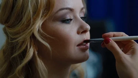 Make up artist prepare the model Stock Footage 77023860
