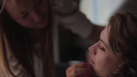 Make-Up Artist Prepares Bride For Wedding Slowmotion Stock Footage 73529450