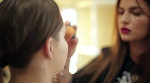 Make-up artist in the process of creating an image Stock Footage 68460160