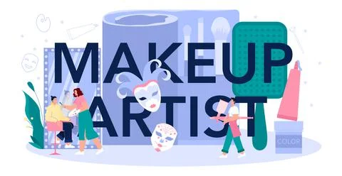 Make up artist typographic header. Professional artist Stock Illustration