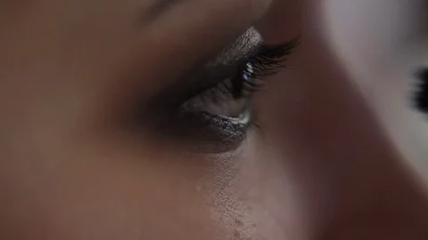 Make-up artist working with model eyes Stock Footage 71974797