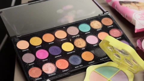 Make-up artist's workplace. Working tools. Stock Footage 221308519
