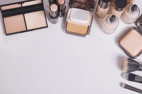 Make-up background composition with copy space Stock Photos