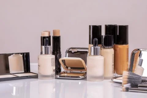 Make-up background composition with copy space Stock Photos